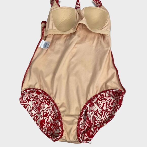 Land's End Women's Red & White One Piece Bathing Suit size 6 - Picture 3 of 8